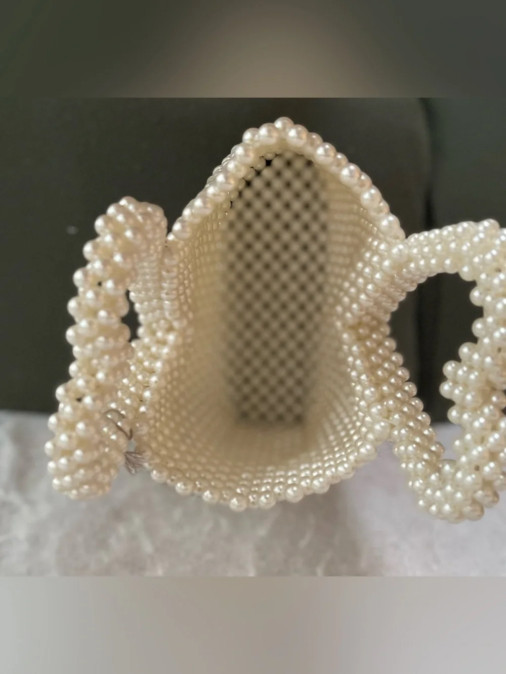 New Day brand pearl heart beaded mini tote handbag (SKU781)